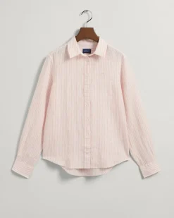 Gant Blusen*Regular Fit Leinenhemd mit Streifen guava orange