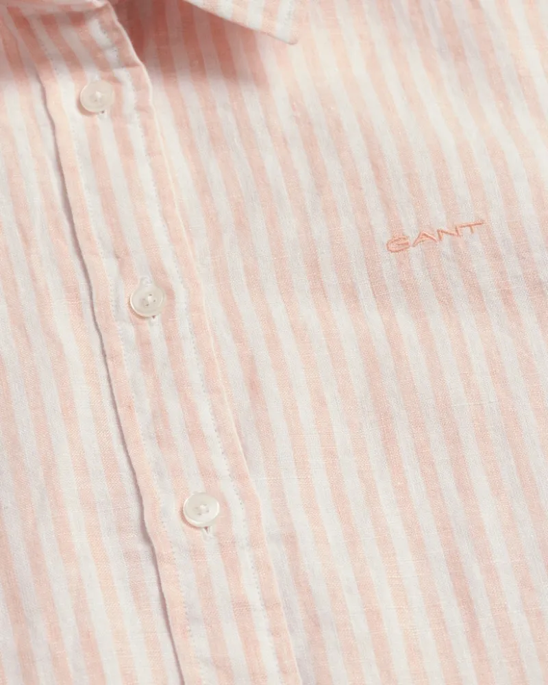Gant Blusen*Regular Fit Leinenhemd mit Streifen guava orange