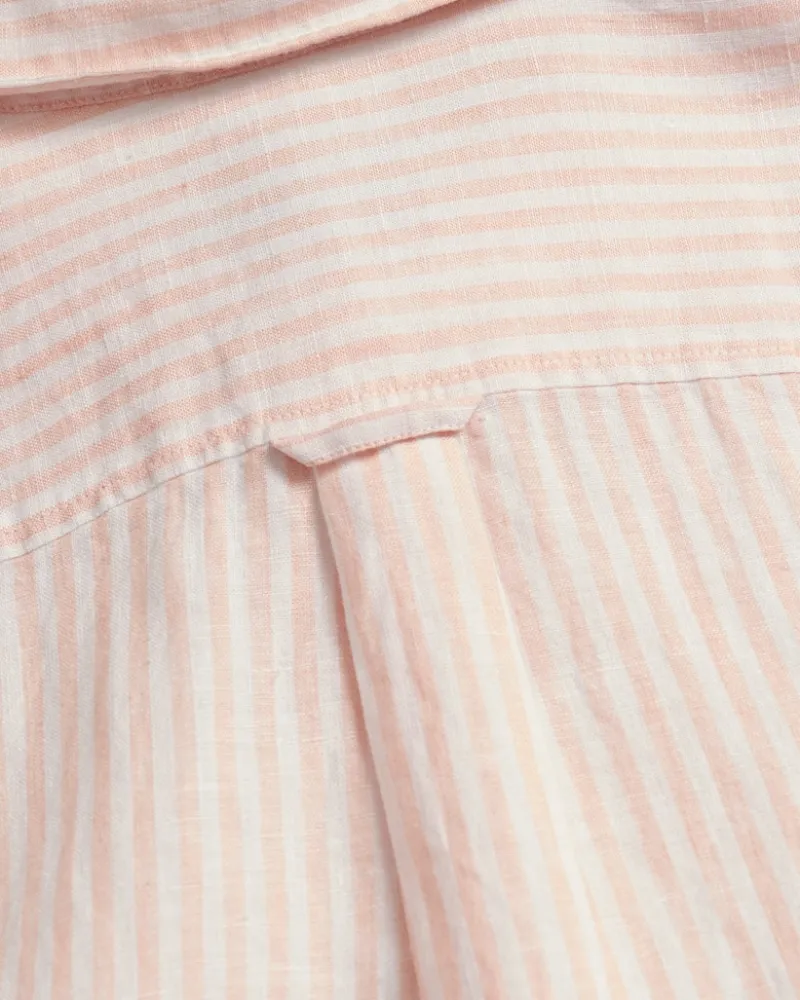 Gant Blusen*Regular Fit Leinenhemd mit Streifen guava orange