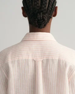 Gant Blusen*Regular Fit Leinenhemd mit Streifen guava orange