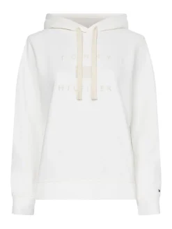 Tommy Hilfiger Pullover & Sweatshirts*REGULAR FLOCK HOODIE ecru