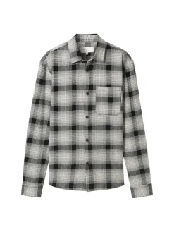 Tom Tailor Denim Hemden*Relaxed Fit Overshirt Hemd mit Karo-Muster black white check