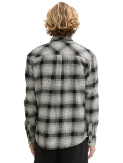 Tom Tailor Denim Hemden*Relaxed Fit Overshirt Hemd mit Karo-Muster black white check