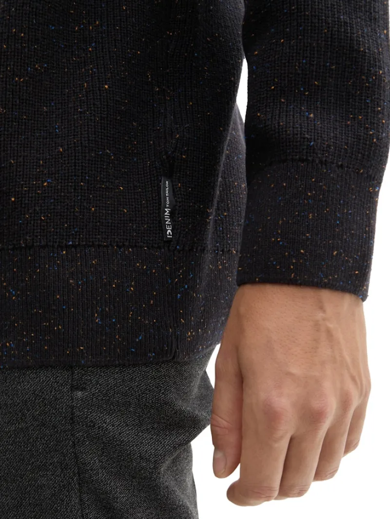 Tom Tailor Denim Pullover & Sweatshirts*Relaxed Fit Pullover aus Baumwolle black multicolor neps