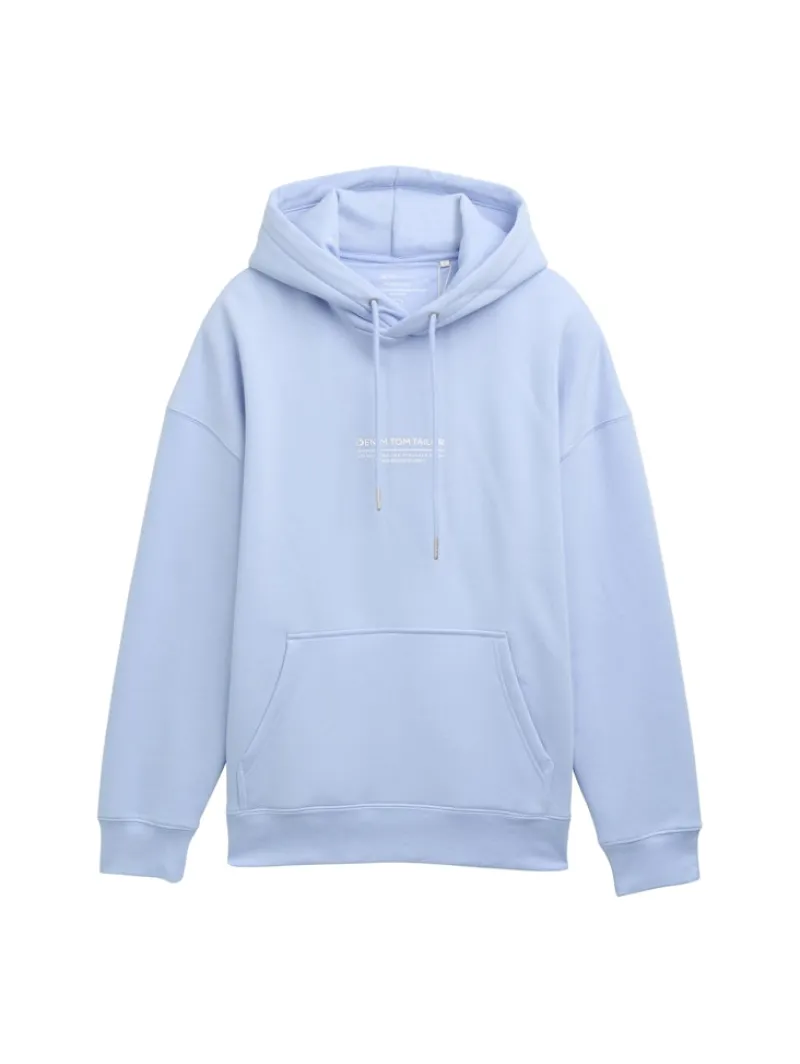 Tom Tailor Denim Pullover & Sweatshirts*Relaxed Hoodie Sweatshirt mit Logo-Print brunnera blue