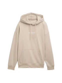 Tom Tailor Denim Pullover & Sweatshirts*Relaxed Hoodie Sweatshirt mit Logo-Print light dove grey