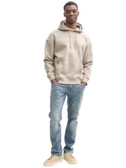 Tom Tailor Denim Pullover & Sweatshirts*Relaxed Hoodie Sweatshirt mit Logo-Print light dove grey