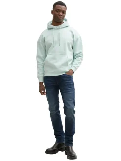 Tom Tailor Denim Pullover & Sweatshirts*Relaxed Hoodie Sweatshirt mit Logo-Print sea foam