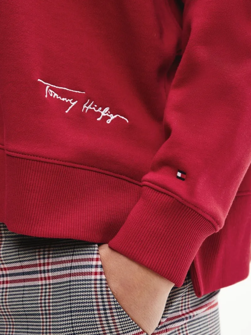 Tommy Hilfiger Pullover & Sweatshirts*RELAXED SCRIPT OPEN-NK raspberry juice