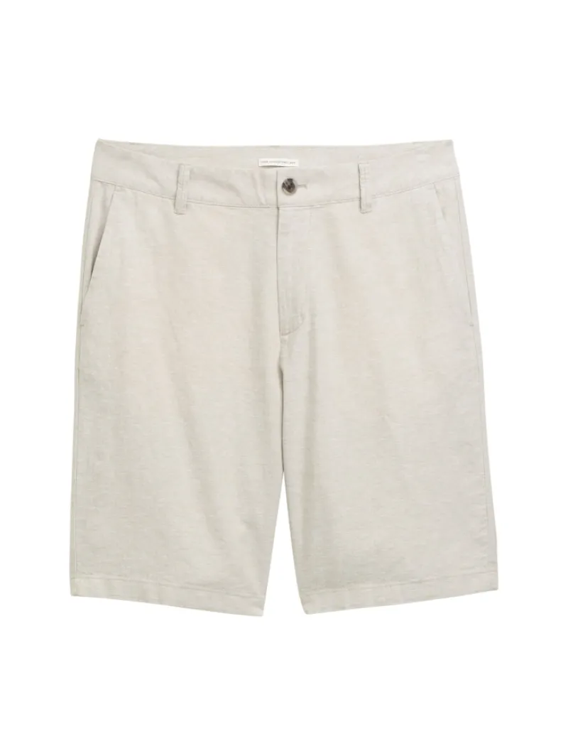Tom Tailor Denim Shorts*Relaxed Shorts mit Leinenanteil beige abbey stone chambray