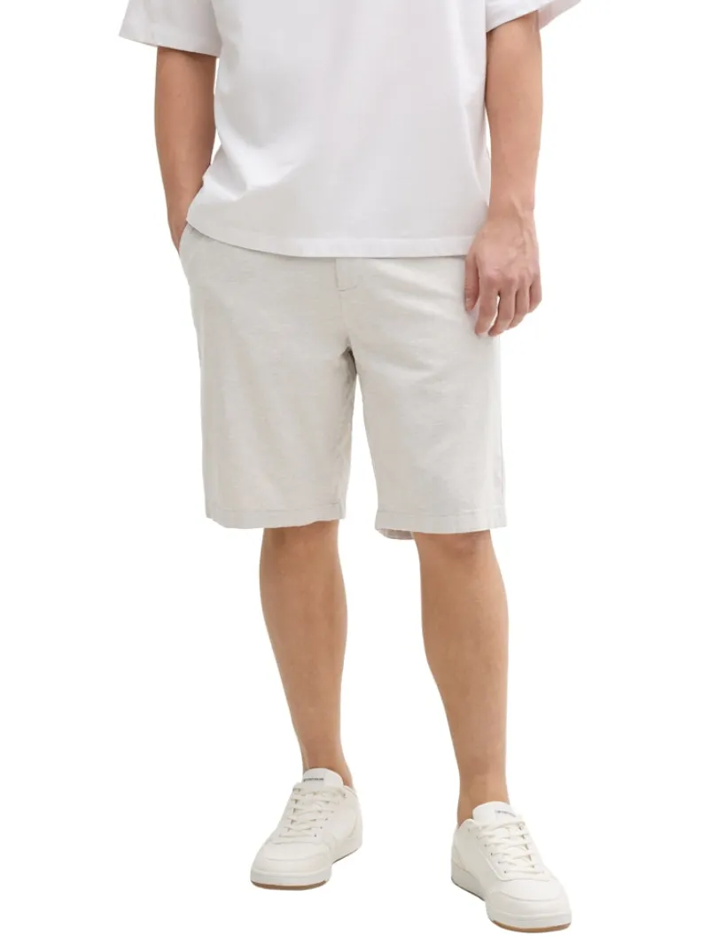 Tom Tailor Denim Shorts*Relaxed Shorts mit Leinenanteil beige abbey stone chambray
