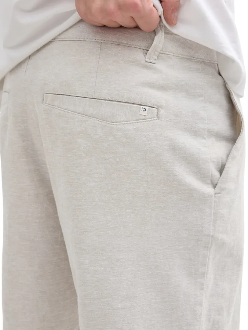 Tom Tailor Denim Shorts*Relaxed Shorts mit Leinenanteil beige abbey stone chambray