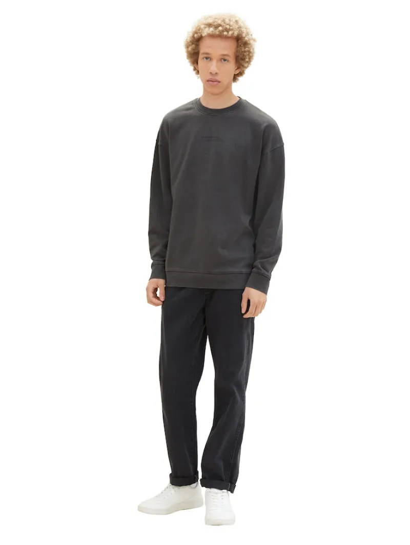 Tom Tailor Denim Pullover & Sweatshirts*Relaxed Sweatshirt Washed Black