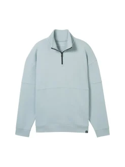 Tom Tailor Denim Pullover & Sweatshirts*Relaxed Troyer Sweatshirt light grey mint