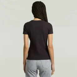 G-star Raw Shirts*Rib cap sleeve wmn dk black