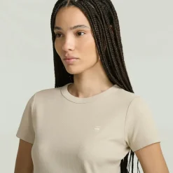 G-star Raw Shirts*Rib cap sleeve wmn dk brick