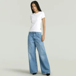 G-star Raw Shirts*Rib cap sleeve wmn white