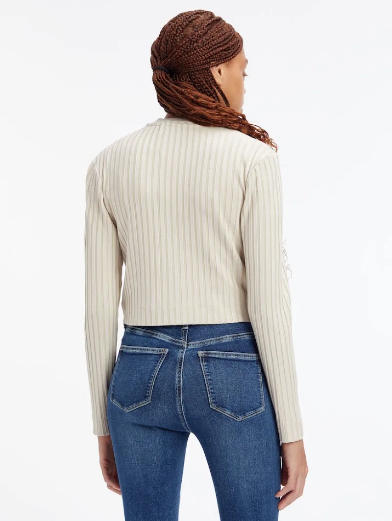 Calvin Klein Jeans Pullover & Sweatshirts*RIB ZIP-THROUGH CARDIGAN classic beige