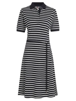 Tommy Hilfiger Kleider*RLX F&F STRIPE POLO DRS 1/2SLV breton stp desert sky- w white