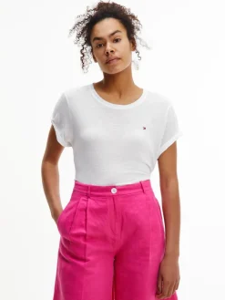 Tommy Hilfiger Shirts*RLX LINEN LYOCELL C-NK TOP SS white