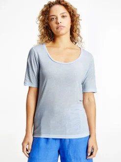 Tommy Hilfiger Shirts*RLX LINEN LYOCELL SCOOP-NK TOP breezy blue