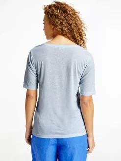 Tommy Hilfiger Shirts*RLX LINEN LYOCELL SCOOP-NK TOP breezy blue