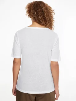 Tommy Hilfiger Shirts*RLX LINEN LYOCELL SCOOP-NK TOP white