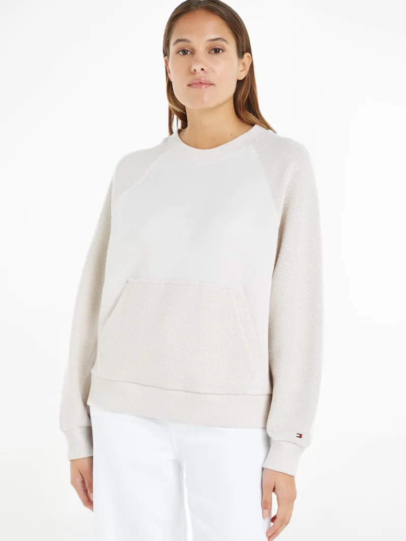 Tommy Hilfiger Pullover & Sweatshirts*RLX TEXTURE PATCH RAGLAN SWTSHRT weathered white