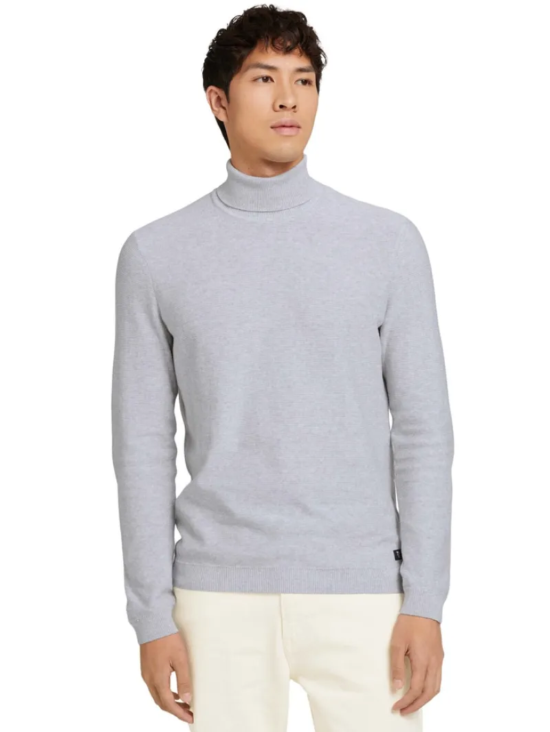 Tom Tailor Denim Pullover & Sweatshirts*Rollkragenpullover light stone grey melange