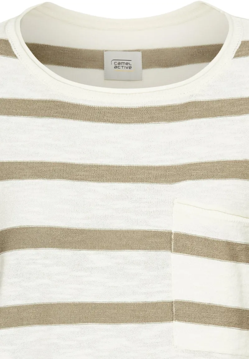 Camel Active Pullover & Sweatshirts*Rundhals Pullover aus Baumwolle dark straw fantasy