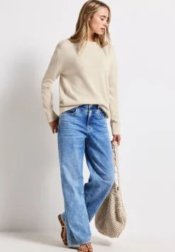 Street One Pullover & Sweatshirts*Rundhals Pullover tusk cream