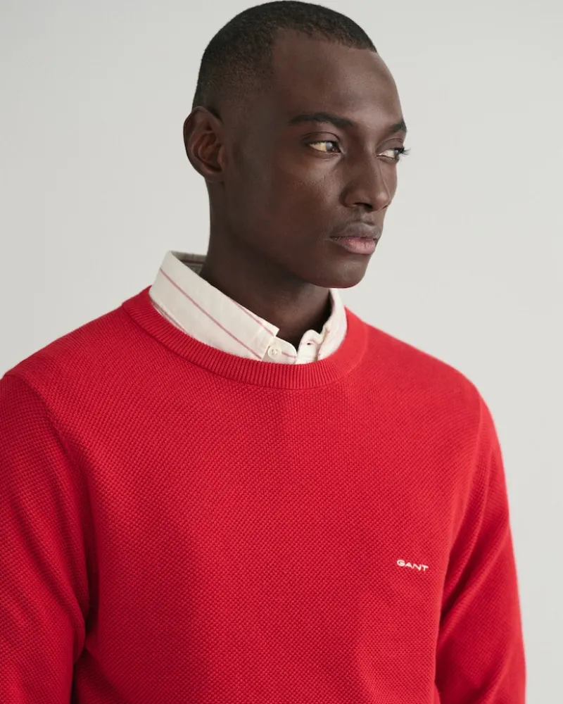 Gant Pullover & Sweatshirts|Big Boys*Rundhalspullover aus Baumwoll-Piqué ruby red