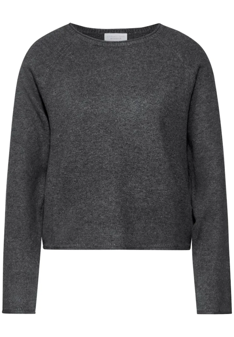 STREET ONE STUDIO Pullover & Sweatshirts*Rundhals-Pullover gravel grey mel.