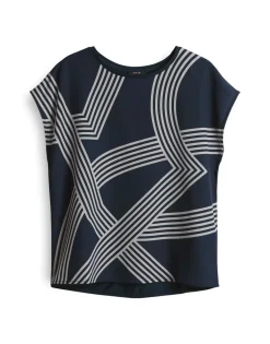 Opus Shirts*Sabethi print coal blue