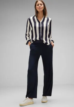 Street One Blusen*Satin Streifenbluse lucid white