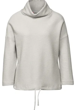 Street One Pullover & Sweatshirts*Schalkragen Strukturshirt heather grey