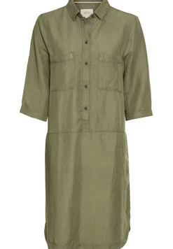 Camel Active Kleider*Schlupfkleid mit Hemdkragen olive