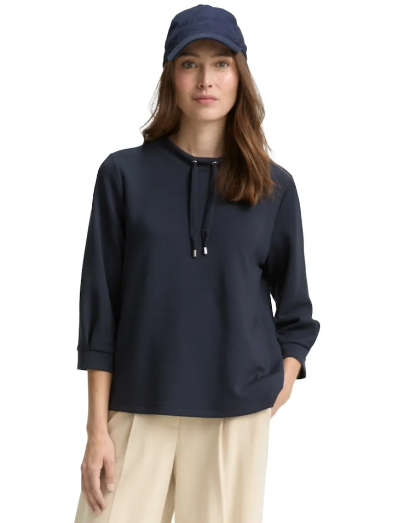 Tom Tailor Shirts*Scuba Langarmshirt mit Kordelzug lunar eclipse