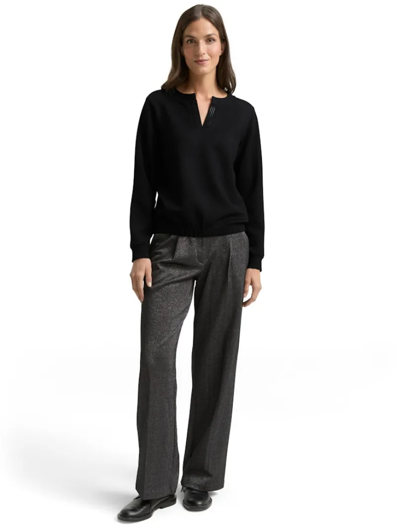 Tom Tailor Pullover & Sweatshirts*Scuba Sweatshirt mit Strasssteinen deep black