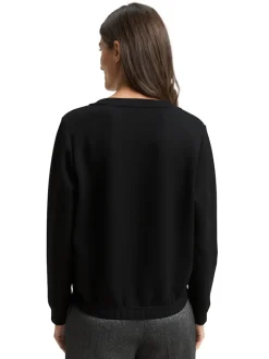 Tom Tailor Pullover & Sweatshirts*Scuba Sweatshirt mit Strasssteinen deep black