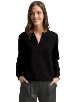Tom Tailor Pullover & Sweatshirts*Scuba Sweatshirt mit Strasssteinen deep black