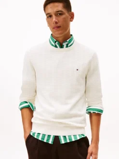 Tommy Hilfiger Pullover & Sweatshirts*SEASONAL STRUCTURE CNECK ivory petal