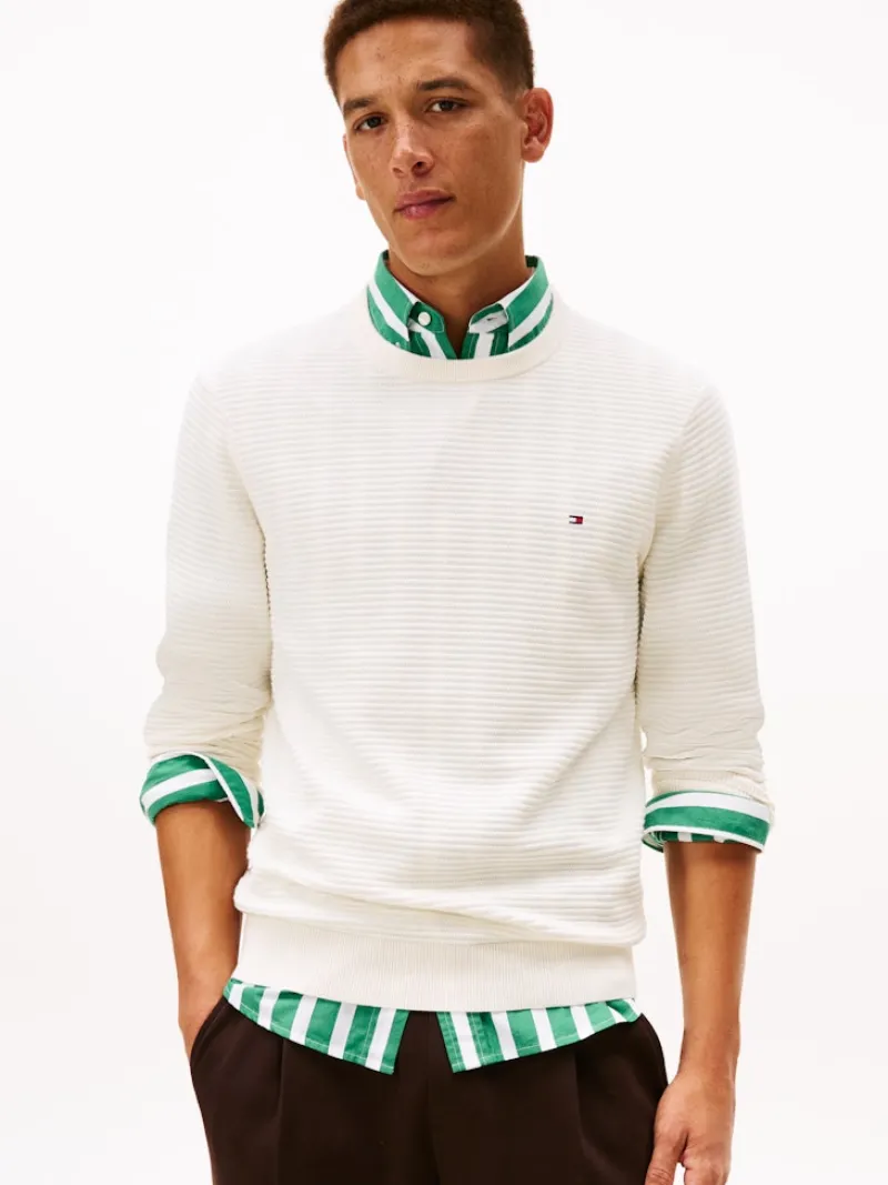 Tommy Hilfiger Pullover & Sweatshirts*SEASONAL STRUCTURE CNECK ivory petal