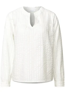 STREET ONE STUDIO Blusen*Seersucker Bluse mit Rüschen off white