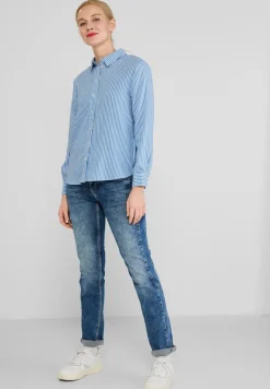 Street One Blusen*Seersucker Bluse original blue