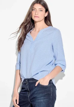 Cecil Blusen*Seersucker Bluse soda blouse blue