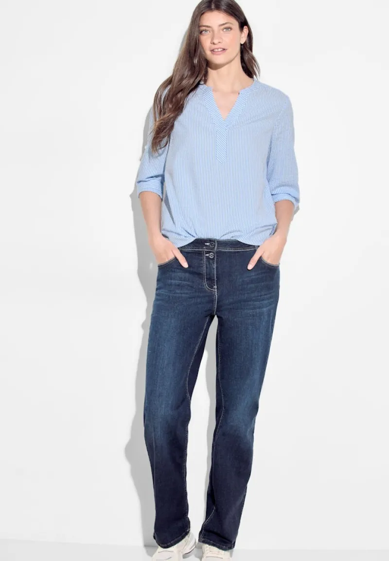 Cecil Blusen*Seersucker Bluse soda blouse blue