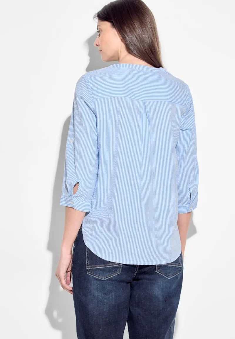 Cecil Blusen*Seersucker Bluse soda blouse blue