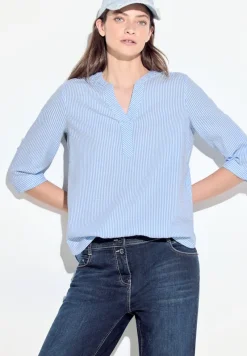 Cecil Blusen*Seersucker Bluse soda blouse blue