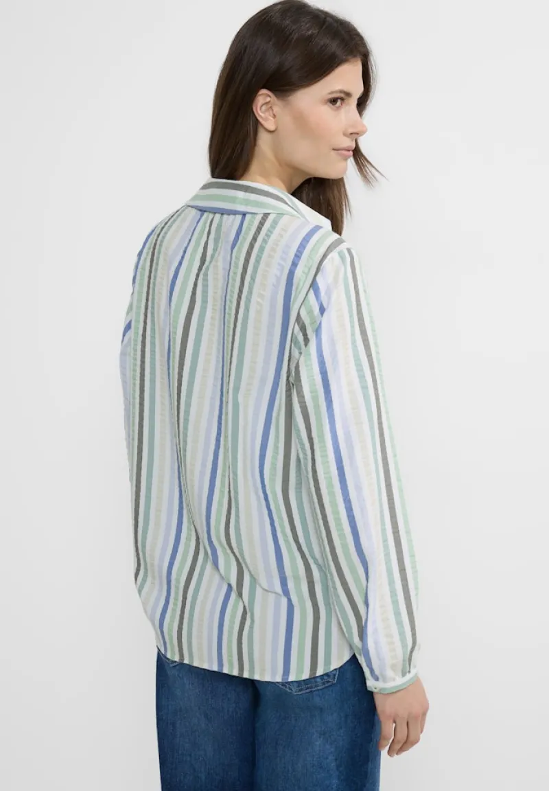 Cecil Blusen*Seersucker Bluse strong khaki